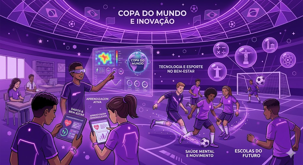 A cada quatro anos, o mundo para para acompanhar a Copa do Mundo. No Brasil, essa paixão vai além das quatro linhas, tornando-se um fenômeno cultural que mobiliza comunidades, famílias e, claro, as escolas. No entanto, o papel do esporte no contexto escolar tem evoluído de forma acelerada. Hoje, a união entre a empolgação do mundial, a Educação Física e a tecnologia de ponta está redesenhando o conceito de bem-estar e aprendizagem nas instituições mais inovadoras. Neste artigo, exploramos como essa tríade — esporte, tecnologia e educação — pode ser o motor para uma formação integral e alinhada aos desafios do futuro da educação.